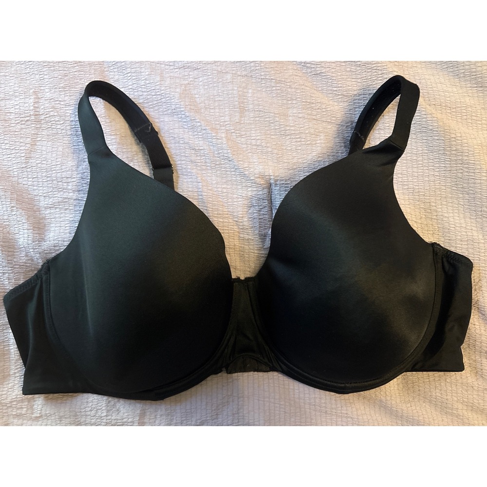 DreamFit Black Lightly Lined Full Figure Full Coverage‎ Underwire Bra, 44D